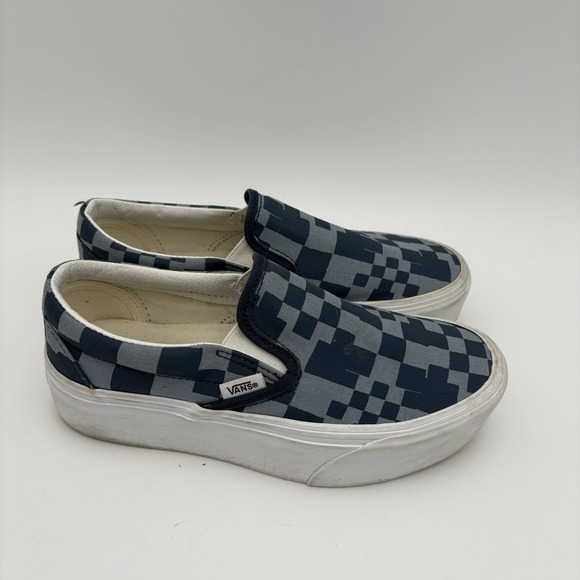 Vans WMNS‎ Gray Blue Checkered Platform - Picture 3 of 8